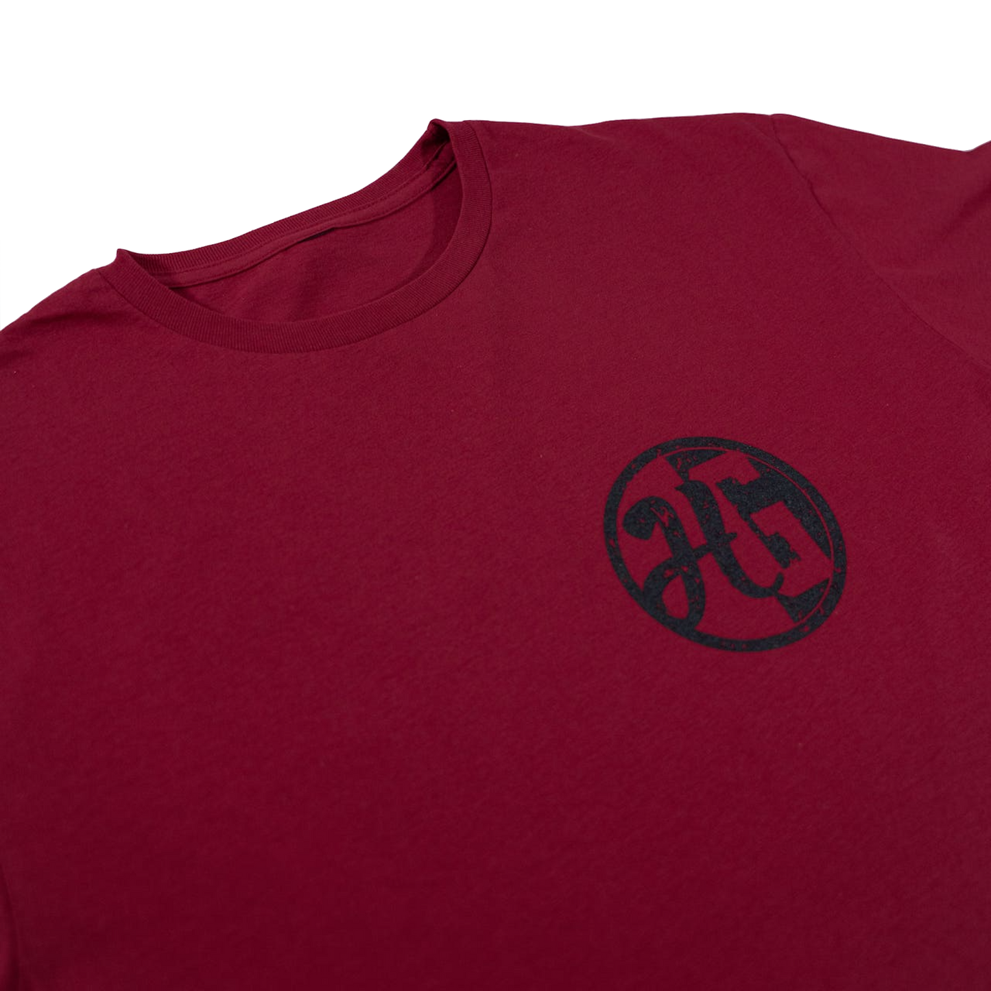 Dark Red with Black lettering  Short Sleeve T-Shirt