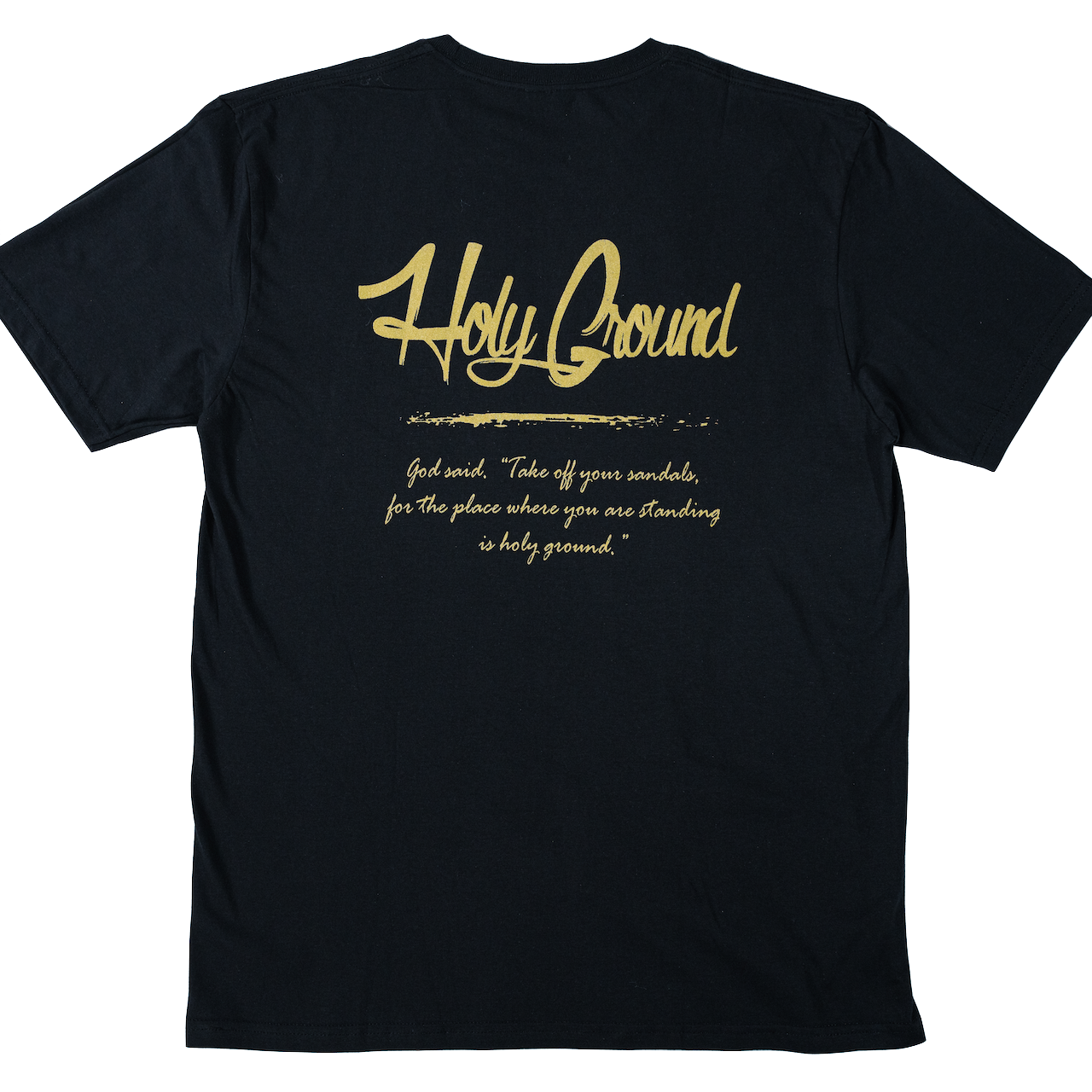 Short Sleeve Black T-Shirt with Gold